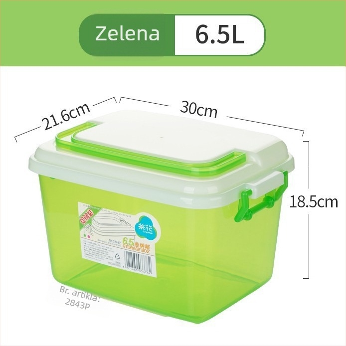 Camellia plastična kutija za skladištenje, pojačana mala kutija, plastični organizator, PP materijal, 8,5 L