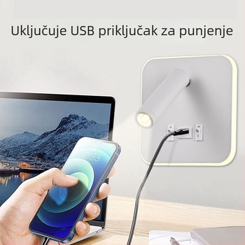 LED zidna lampa s prekidačem, moderni minimalistički stil, novi kineski dizajn, lampica za čitanje uz krevet u hotelskoj sobi