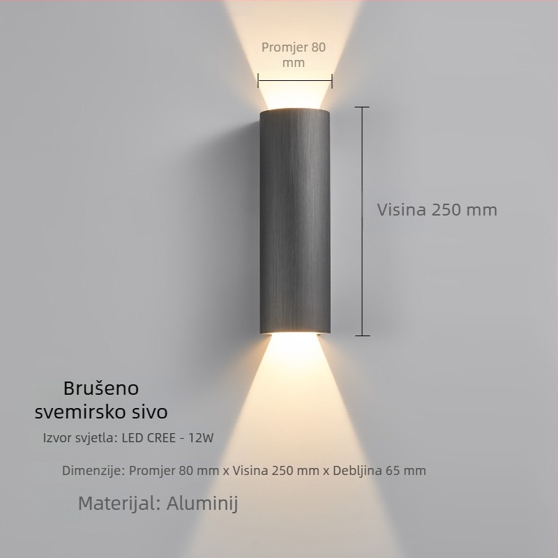 Dizajnerska zidna lampa sa staklenim abažurom, moderni minimalistički stil za dnevni boravak, spavaću sobu i hodnik