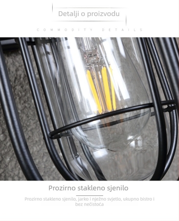 Američka retro vanjska zidna svjetiljka, vodootporna, za balkon, terasu i sunroom – vanjska zidna rasvjeta
