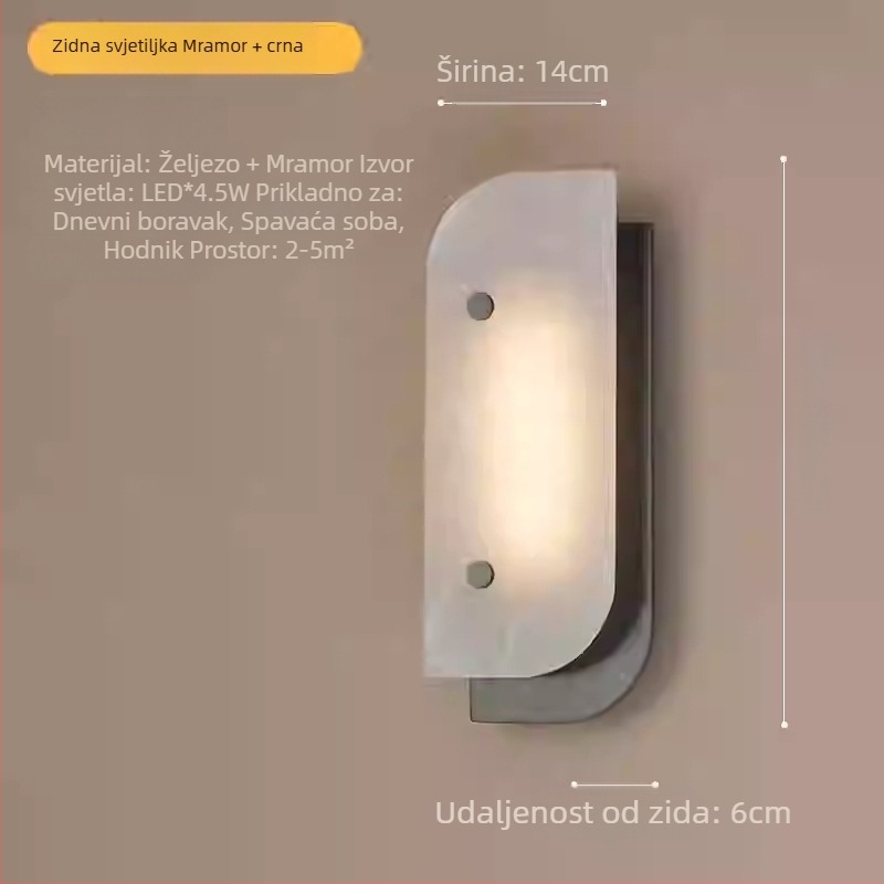 Zidna svjetiljka od mramora, lagani luksuz, za dnevnu sobu, spavaću sobu, hodnik i ulaz