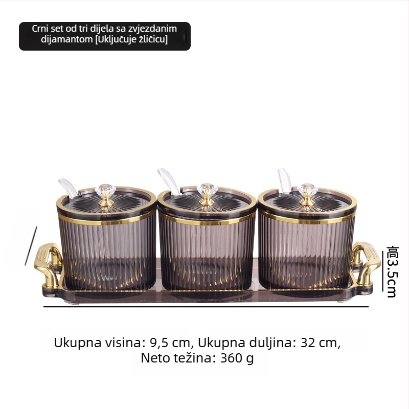 Set posuda za začine u europskom stilu za kuhinju, kutija za čili ulje, posude za sol i začine
