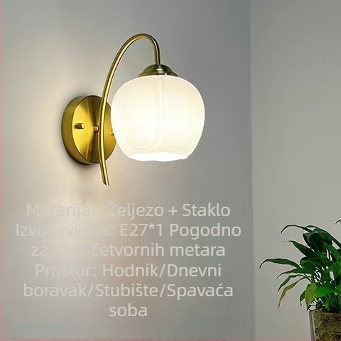 Stenska noćna svjetiljka uz krevet – glavna spavaća soba, minimalistički moderni nordijski stil, pogodna za radnu sobu, balkon, hodnik i dnevni boravak