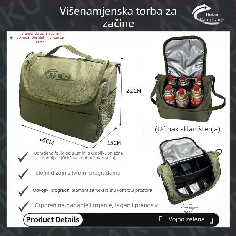 Prijenosni set posuda za začine za kampiranje i roštilj, uz kutiju za pohranu