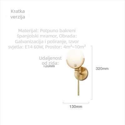 Skandinavska postmodernistička minimalistička mramorna zidna svjetiljka, novi kineski stil, lagani luksuz za hotele, hodnike i spavaće sobe