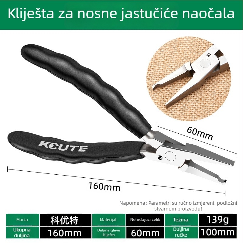 Klešta za nakit s najlonskim ravnim čeljustima i oštrim vrhom, protuklizno, višenamjenski DIY alat za pričvršćivanje