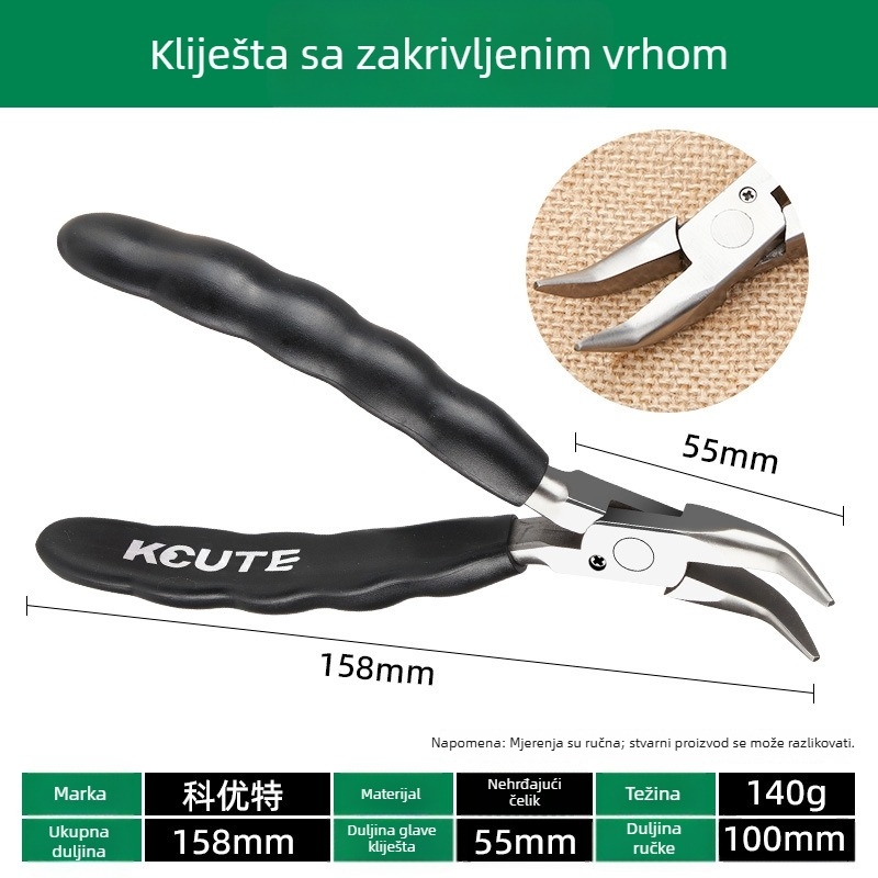 Klešta za nakit s najlonskim ravnim čeljustima i oštrim vrhom, protuklizno, višenamjenski DIY alat za pričvršćivanje