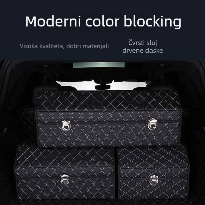 Kožna kutija za prtljažnik automobila, višenamjenski sklopivi unutarnji organizator