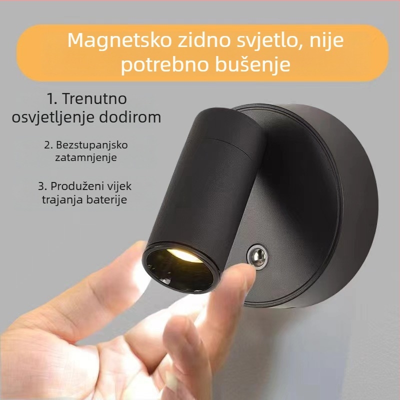 Punjiva magnetska LED zidna svjetiljka USB, senzor dodira za hodnik