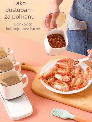 Kuhinjski set posuda za začine — plastične bočice i posude za začine, solnjak i spremnik za začine, set 62