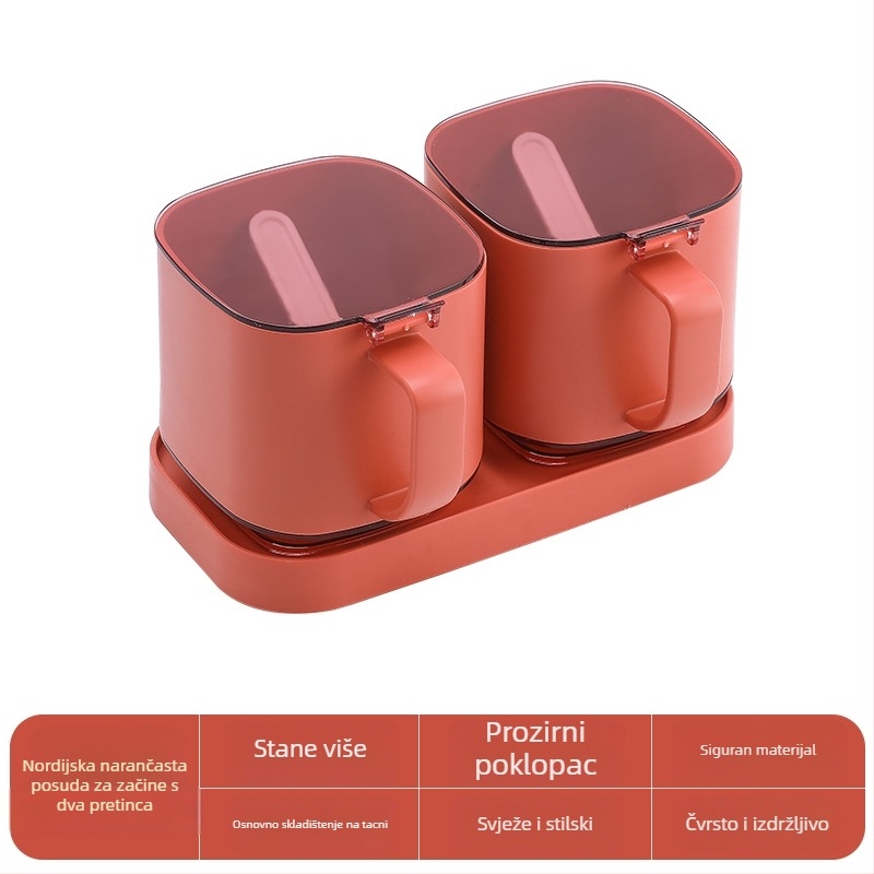 Kuhinjski set posuda za začine — plastične bočice i posude za začine, solnjak i spremnik za začine, set 62