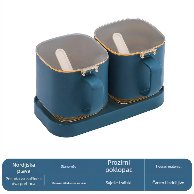 Kuhinjski set posuda za začine — plastične bočice i posude za začine, solnjak i spremnik za začine, set 62