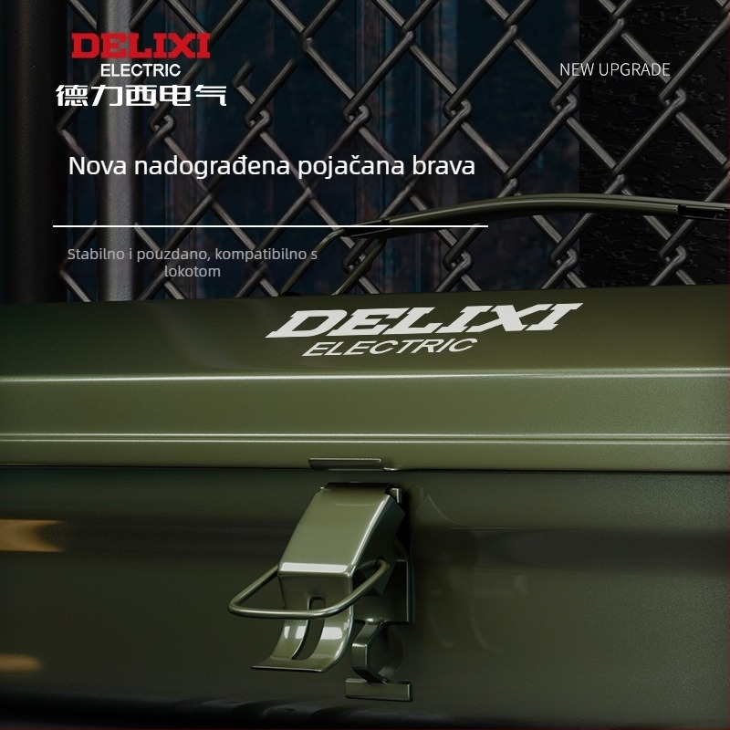 Delixi višenamjenska metalna kutija za alate za dom i radionu, industrijske kvalitete, kutija za pohranu od čvrstog metala za popravke automobila