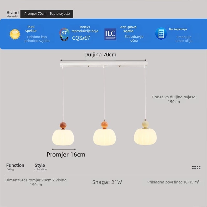 Krem boje zidna lampa za dječju sobu, skandinavski stil, noćna svjetiljka uz krevet, hodnik i dnevni boravak, kreativna LED lampica u obliku bundeve