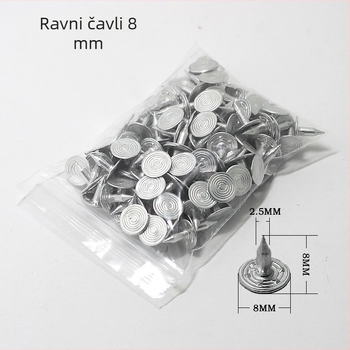 Set metalnih spojnih elemenata za odjeću: navojni ekseri, ravni ekseri, aluminijski ekseri, riveti za traperice, gumbi i dekorativni riveti