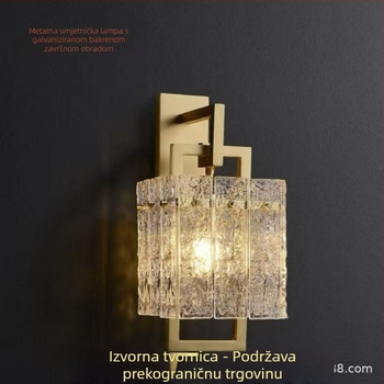 Stenska svjetiljka s vodnim valovima – postmoderni luksuz, retro minimalistički stil, staklena rasvjeta za blagovaonicu i spavaću sobu