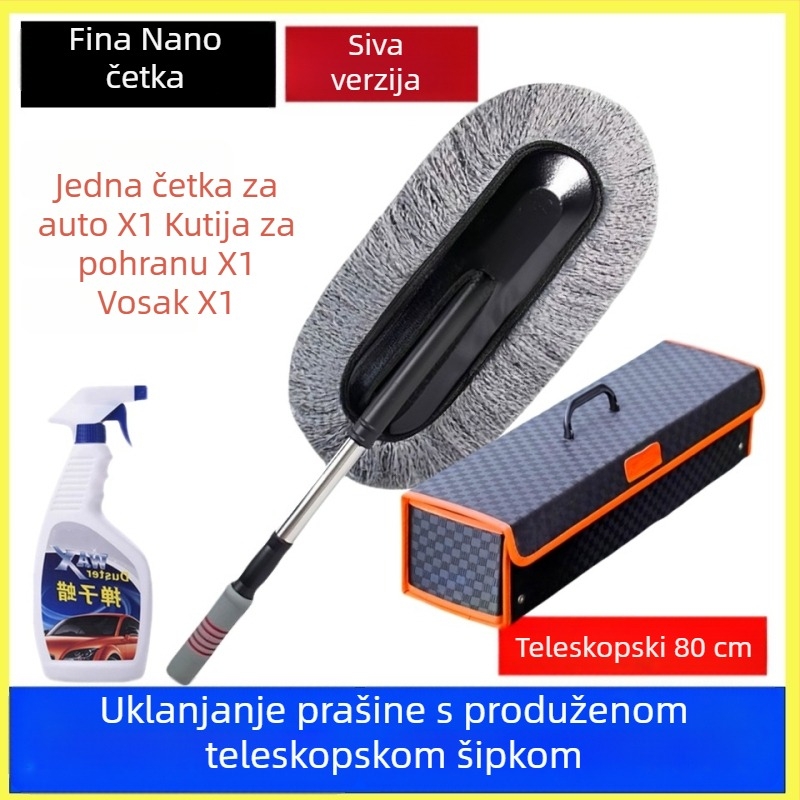 Set za čišćenje automobila: četka za prašinu, aplikator voska, mop za pranje auta