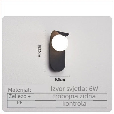 Zidna lampa u modernom nordijskom minimalističkom stilu – noćna svjetiljka za spavaću sobu, dekorativna zidna rasvjeta za dnevni boravak, hodnik i ured.