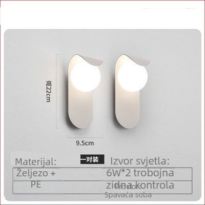 Zidna lampa u modernom nordijskom minimalističkom stilu – noćna svjetiljka za spavaću sobu, dekorativna zidna rasvjeta za dnevni boravak, hodnik i ured.