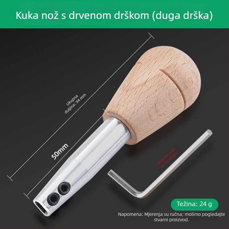 Ručni alat za obradu nakita od zlata i srebra: nož za vučenje žice, s držačem za graviranje