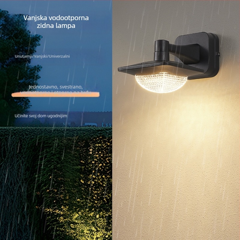 LED vanjska vodootporna zidna svjetiljka za vanjske i unutarnje uporabe – aluminij, IP65, 170×150×230 mm, zidni montažni, luksuzan dizajn