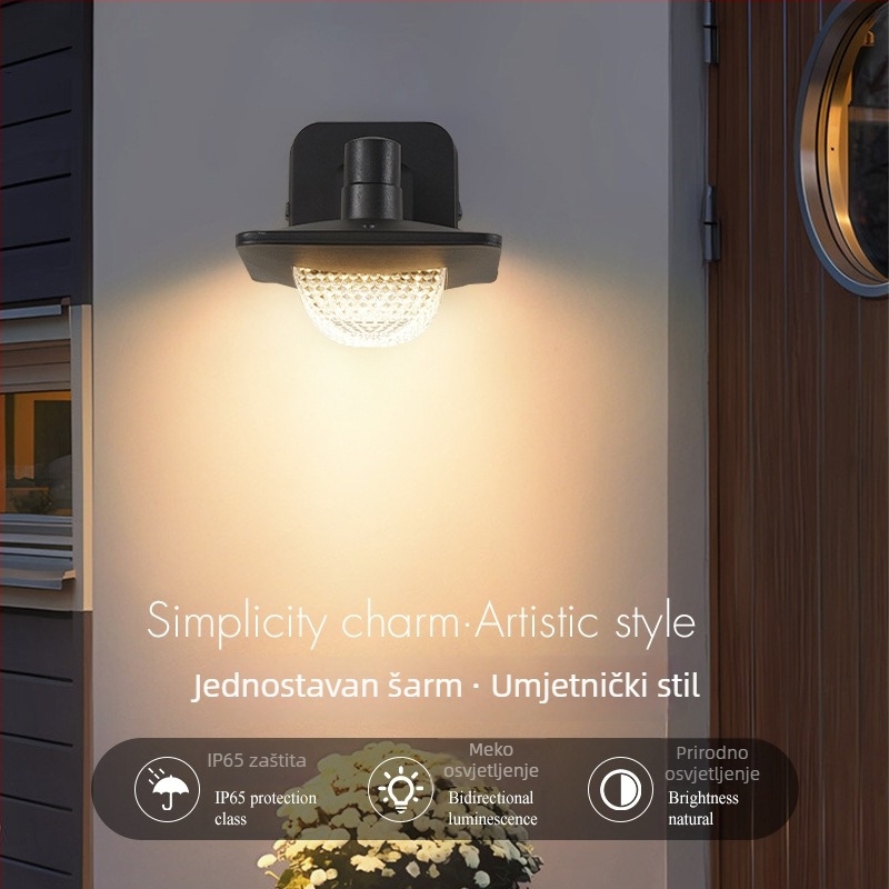 LED vanjska vodootporna zidna svjetiljka za vanjske i unutarnje uporabe – aluminij, IP65, 170×150×230 mm, zidni montažni, luksuzan dizajn
