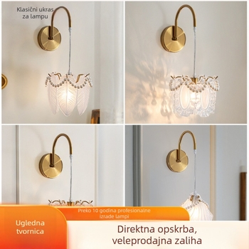 Zidna LED svjetiljka u francuskom stilu, luksuzni minimalistički dizajn za glavnu spavaću sobu, dnevnu sobu i radnu sobu, nordijski kreativni dizajn