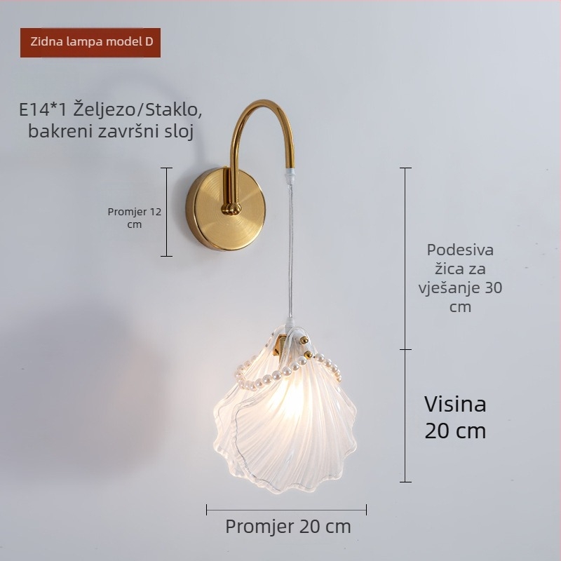 Zidna LED svjetiljka u francuskom stilu, luksuzni minimalistički dizajn za glavnu spavaću sobu, dnevnu sobu i radnu sobu, nordijski kreativni dizajn