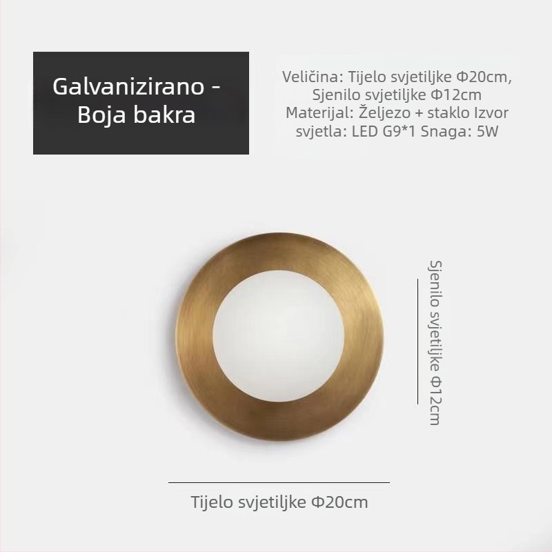 Minimalistična stenska svjetiljka sa staklenom kuglom, skandinavski stil, za dnevni boravak i spavaću sobu, rasvjeta hodnika
