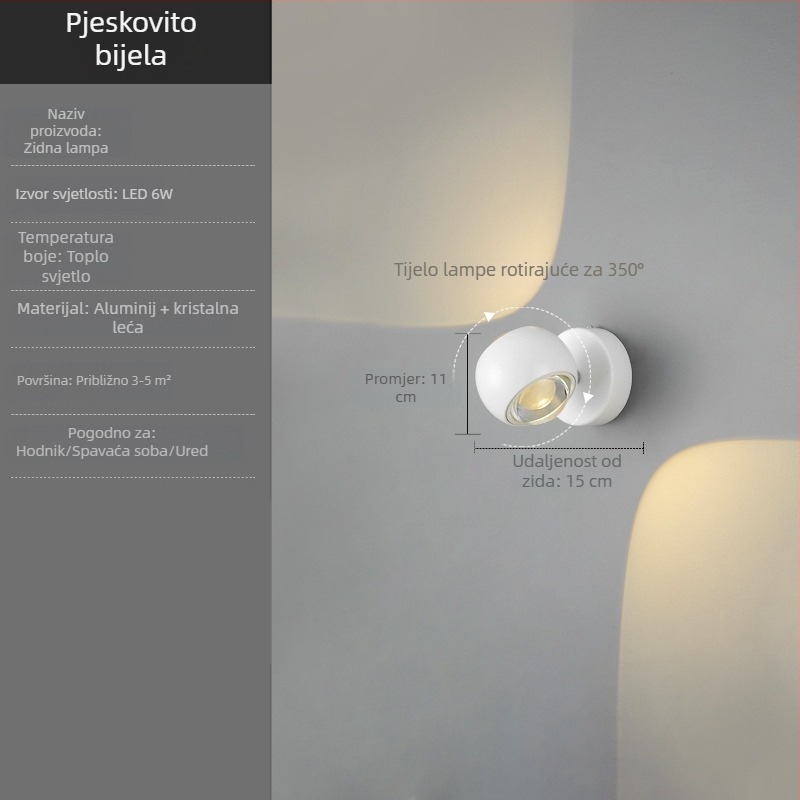 OCCHI0 Zidna lampa pored kreveta za spavaću sobu – moderni minimalistički dizajn, visokokvalitetna atmosfera, zidna lampa za dnevni boravak