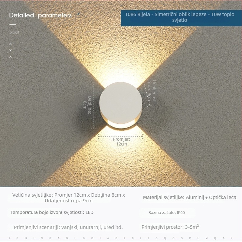 Vanjska vodootporna zidna svjetiljka – moderan minimalist LED ulazno svjetlo za hodnik i balkon