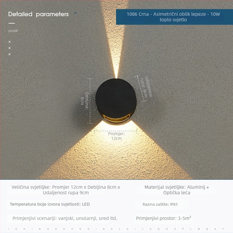 Vanjska vodootporna zidna svjetiljka – moderan minimalist LED ulazno svjetlo za hodnik i balkon