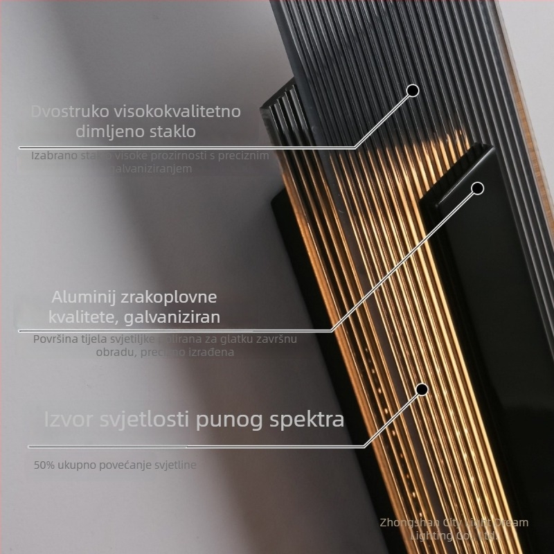 AOPLE zidna svjetiljka u talijanskom stilu, minimalistička, za unutarnju upotrebu, s vertikalnim prugama dekora, modernog dizajna, za akcentnu stijenu i ulaz.