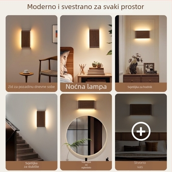 Retro minimalistička zidna svjetiljka, zaštita očiju, noćna svjetiljka za spavaću sobu, dnevni boravak i hodnik, skandinavski dizajn, 125L