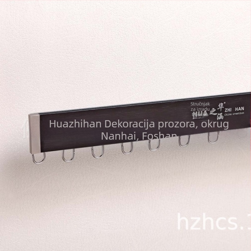 Aluminijska šina za zavjese – ravna šina, jednostruka i dvostruka šina, gornja i bočna montaža, tih klizni dio, rimska šipka