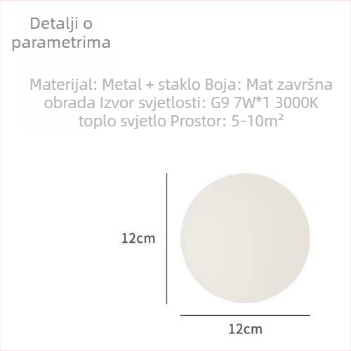 Sferna staklena zidna lampa – minimalistički dizajnerski stil, pogodna za dnevni boravak, spavaću sobu i kupaonicu