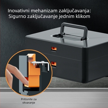 Velika plastična kutija za alat industrijske klase s dvostrukim slojevima, prijenosna, za kućnu i automobilsku uporabu, za elektroinstalacijske popravke