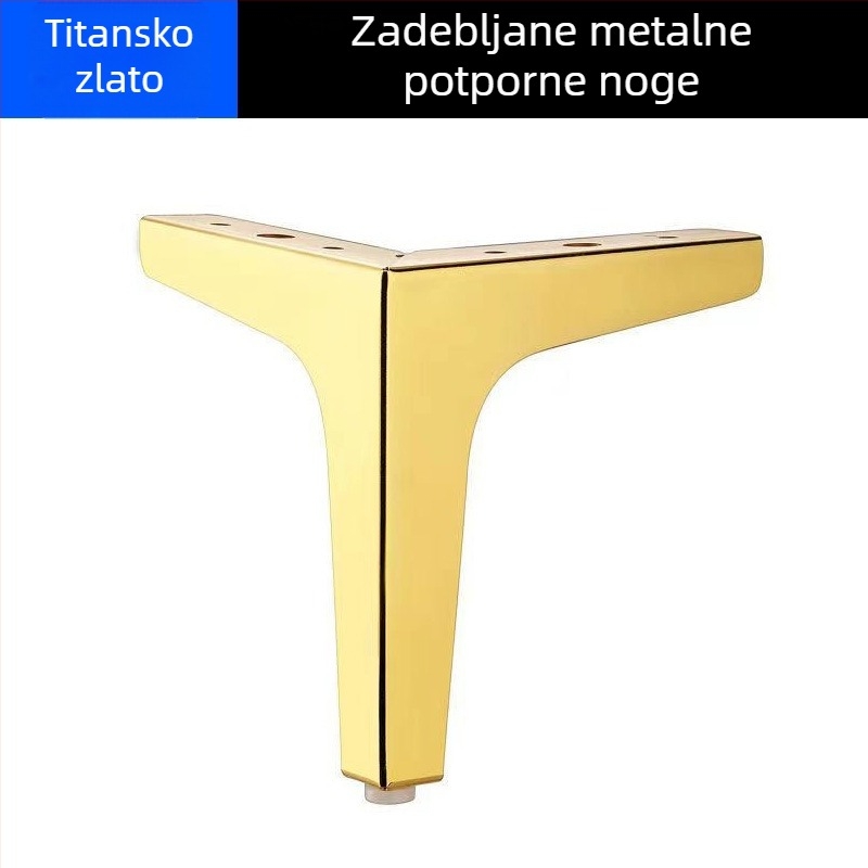 Trokrake metalne nogice za sofe, TV ormariće, kupaonske ormariće i ormariće za cipele; željezo, moderan minimalistički dizajn, elektroplatiranje i praškasti premaz