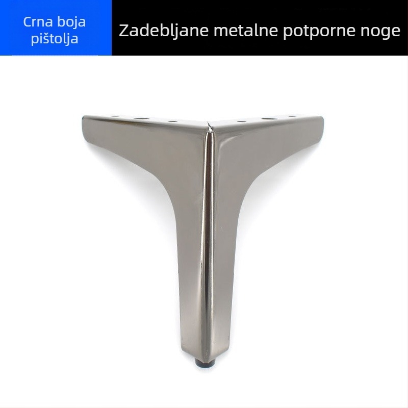 Trokrake metalne nogice za sofe, TV ormariće, kupaonske ormariće i ormariće za cipele; željezo, moderan minimalistički dizajn, elektroplatiranje i praškasti premaz
