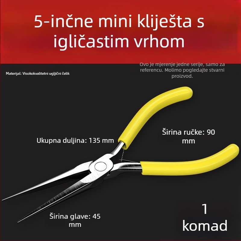 5-inčne ručne izrađene mini kliješta – višefunkcionalne kliješta za žicu s oštrim vrhom za perlice i nakit, kompaktnog dizajna za kućnu upotrebu
