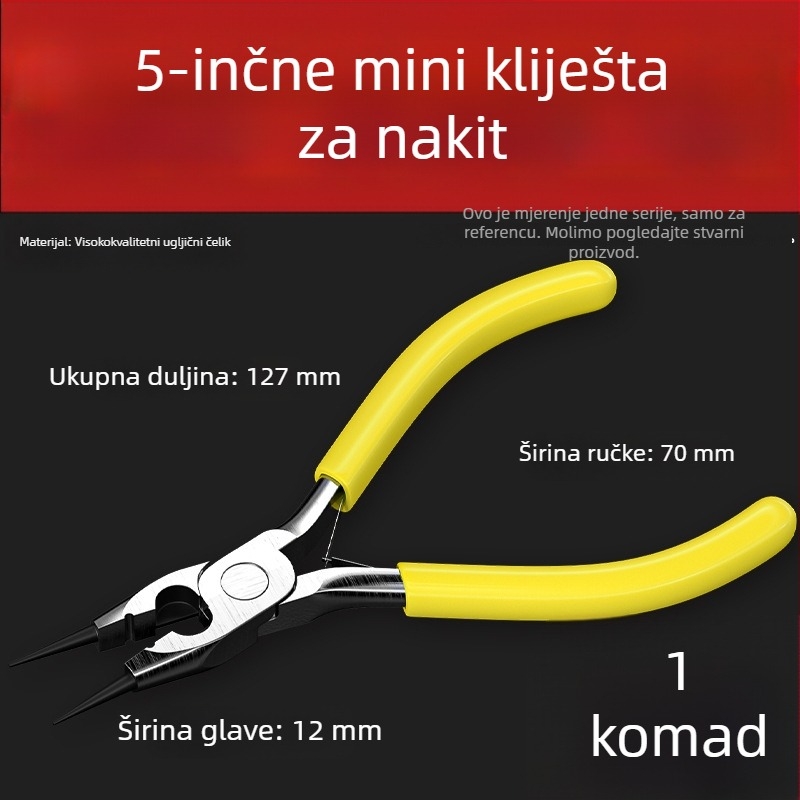 5-inčne ručne izrađene mini kliješta – višefunkcionalne kliješta za žicu s oštrim vrhom za perlice i nakit, kompaktnog dizajna za kućnu upotrebu