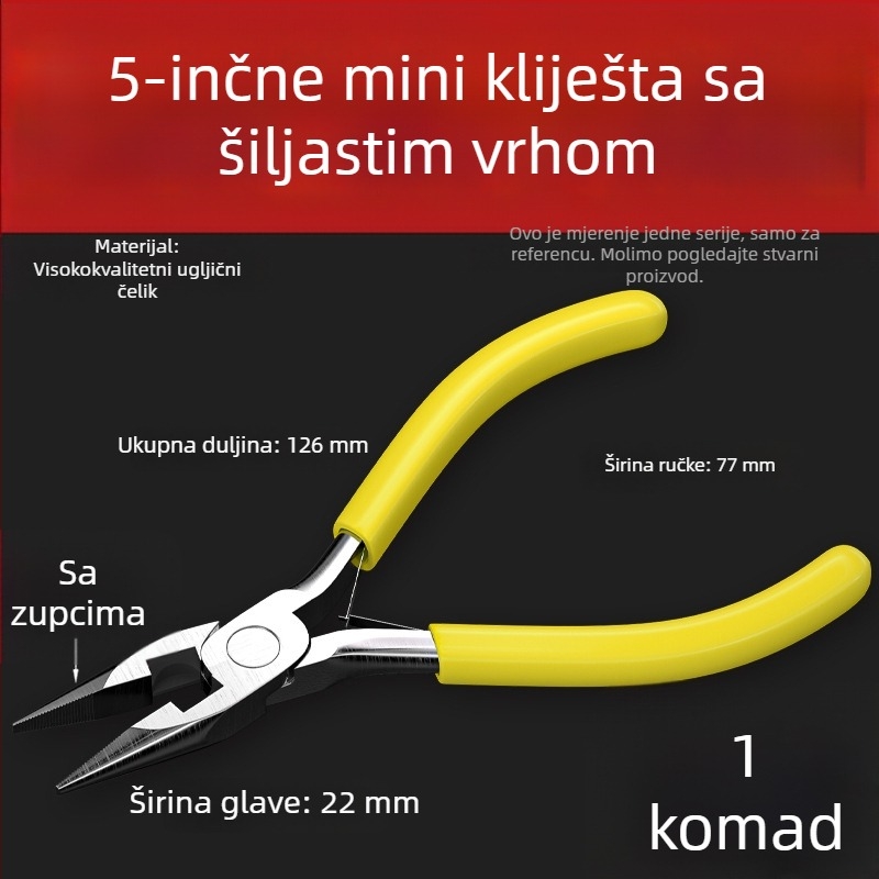 5-inčne ručne izrađene mini kliješta – višefunkcionalne kliješta za žicu s oštrim vrhom za perlice i nakit, kompaktnog dizajna za kućnu upotrebu