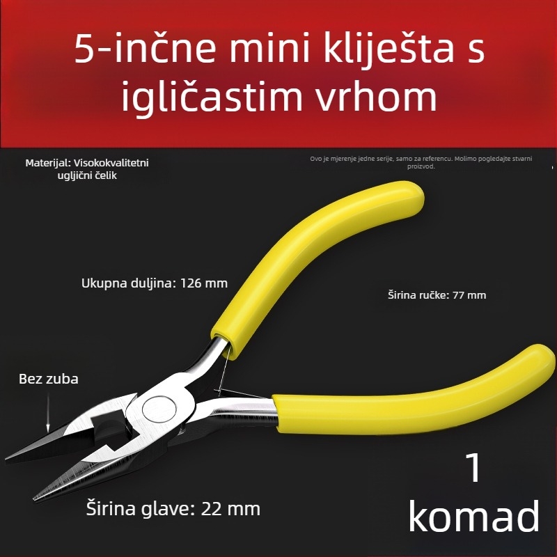 5-inčne ručne izrađene mini kliješta – višefunkcionalne kliješta za žicu s oštrim vrhom za perlice i nakit, kompaktnog dizajna za kućnu upotrebu