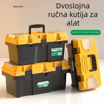Velika prijenosna kutija alata za elektrikare, industrijske klase, otporna na padove, višefunkcionalna