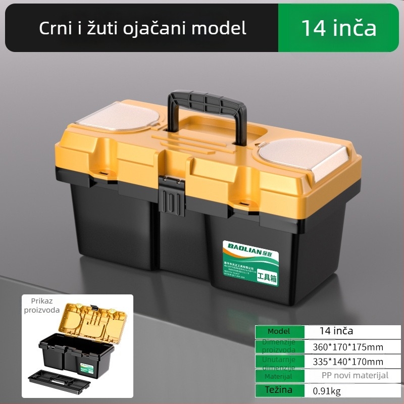 Velika prijenosna kutija alata za elektrikare, industrijske klase, otporna na padove, višefunkcionalna