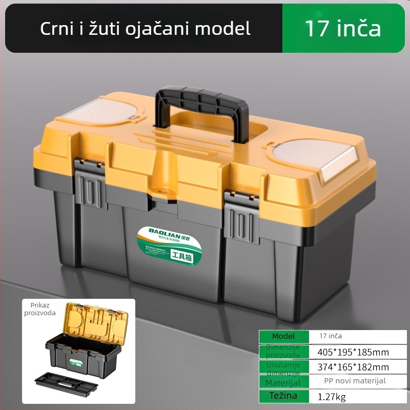 Velika prijenosna kutija alata za elektrikare, industrijske klase, otporna na padove, višefunkcionalna