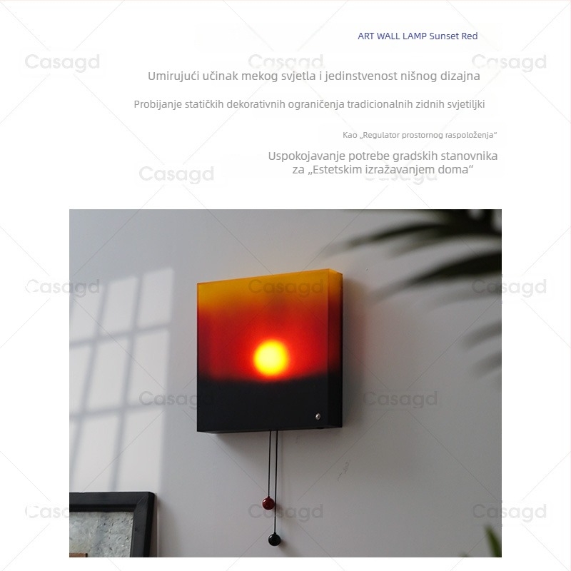 Casagd Sunset zidna svjetiljka – visina prilagodljiva, vintage stil, za hodnik, dnevni boravak i spavaću sobu