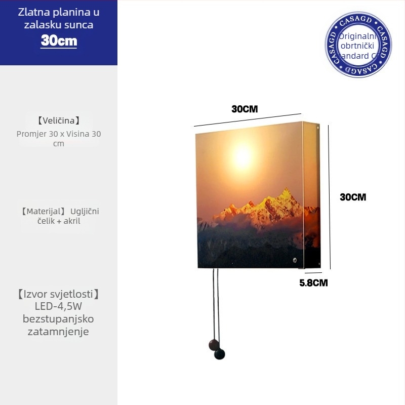 Casagd Sunset zidna svjetiljka – visina prilagodljiva, vintage stil, za hodnik, dnevni boravak i spavaću sobu