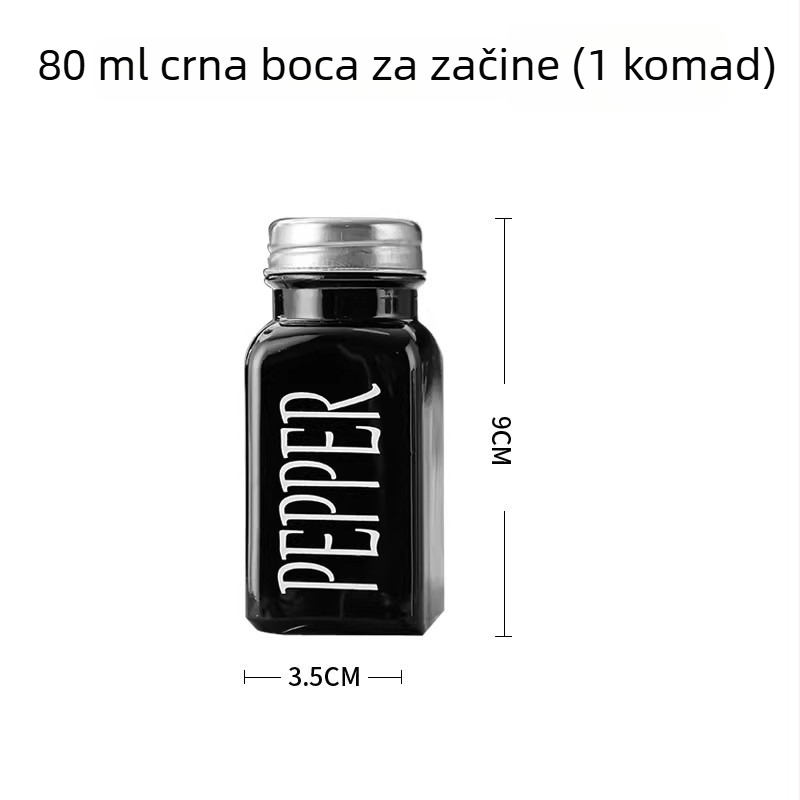 Set staklenih boca za kuhinju s uljem i octom, crno-bijeli dizajn, boca za raspršivanje ulja