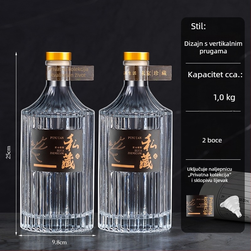 Mala staklena boca za vino, s čepom, sigurna za hranu, pogodna za vino, ulje i vodu, kapacitet do 300 ml